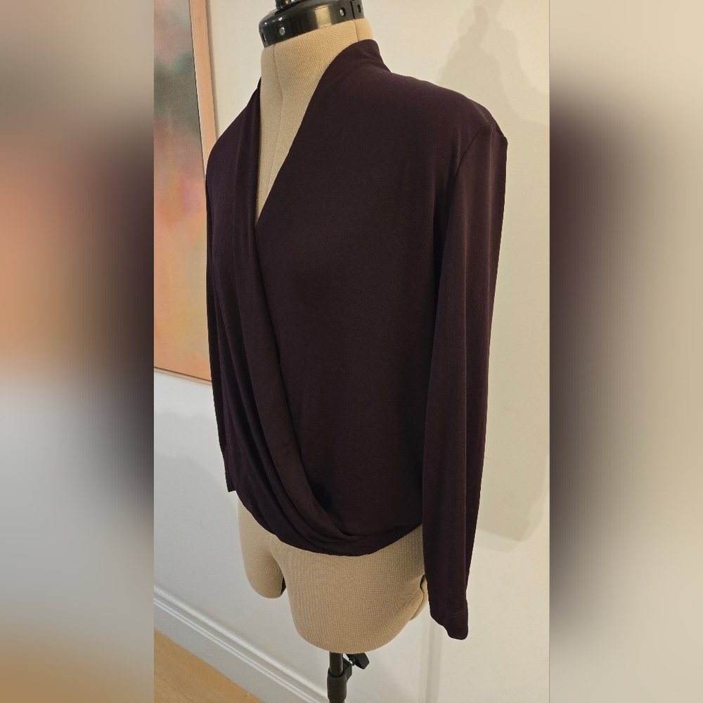 MM Lafleur Deep Purple Women's Draped Blouse - Picture 2 of 7